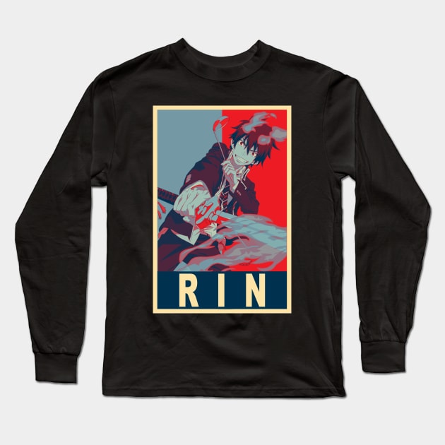 Rin Okumura Poster - Blue exorcist Long Sleeve T-Shirt by Jack Jackson